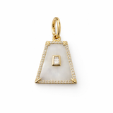 Trapezoid Diamond And Mother Of Pearl Charm