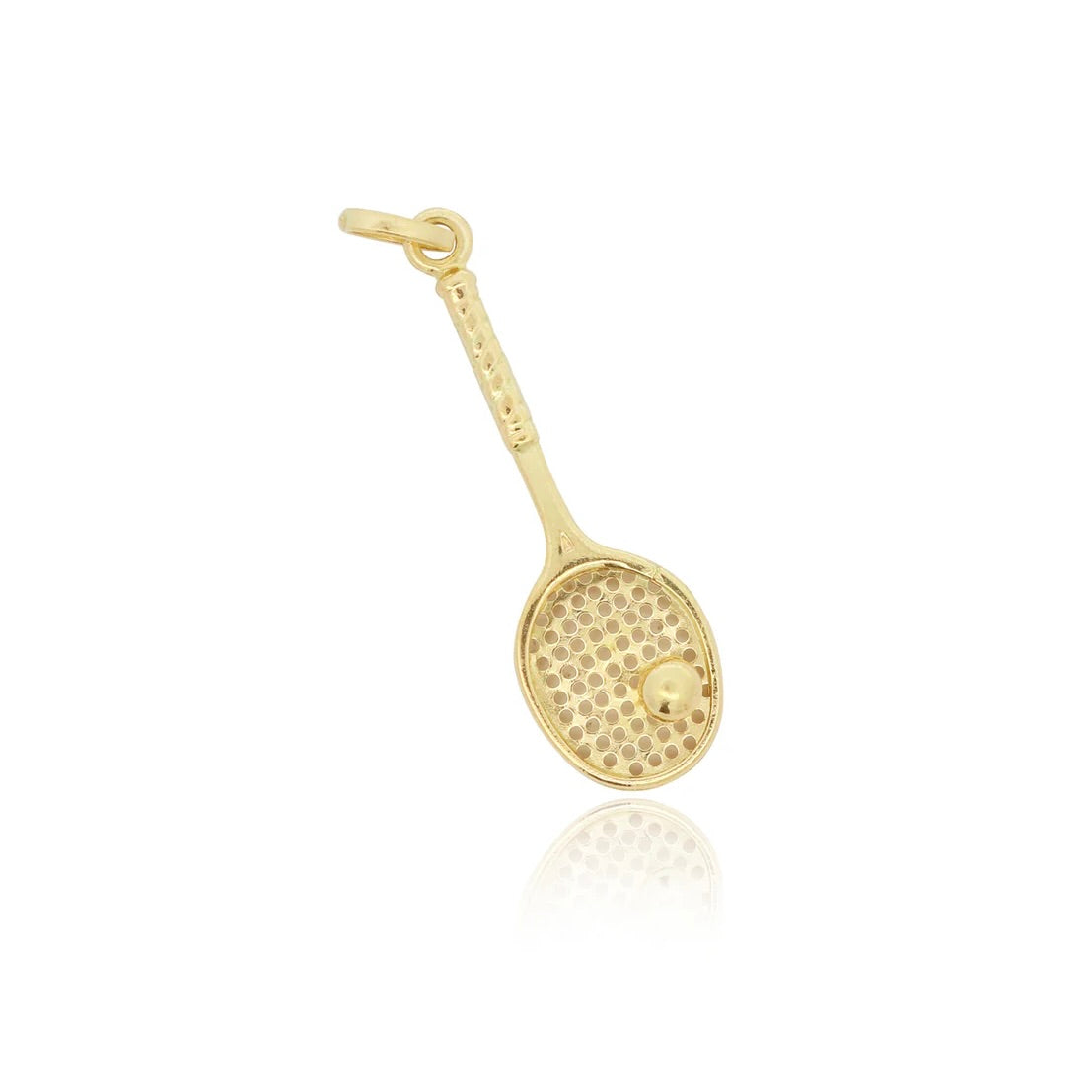 Gold Tennis Racket Charm