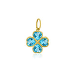 Blue Topaz Four Leaf Clover Charm