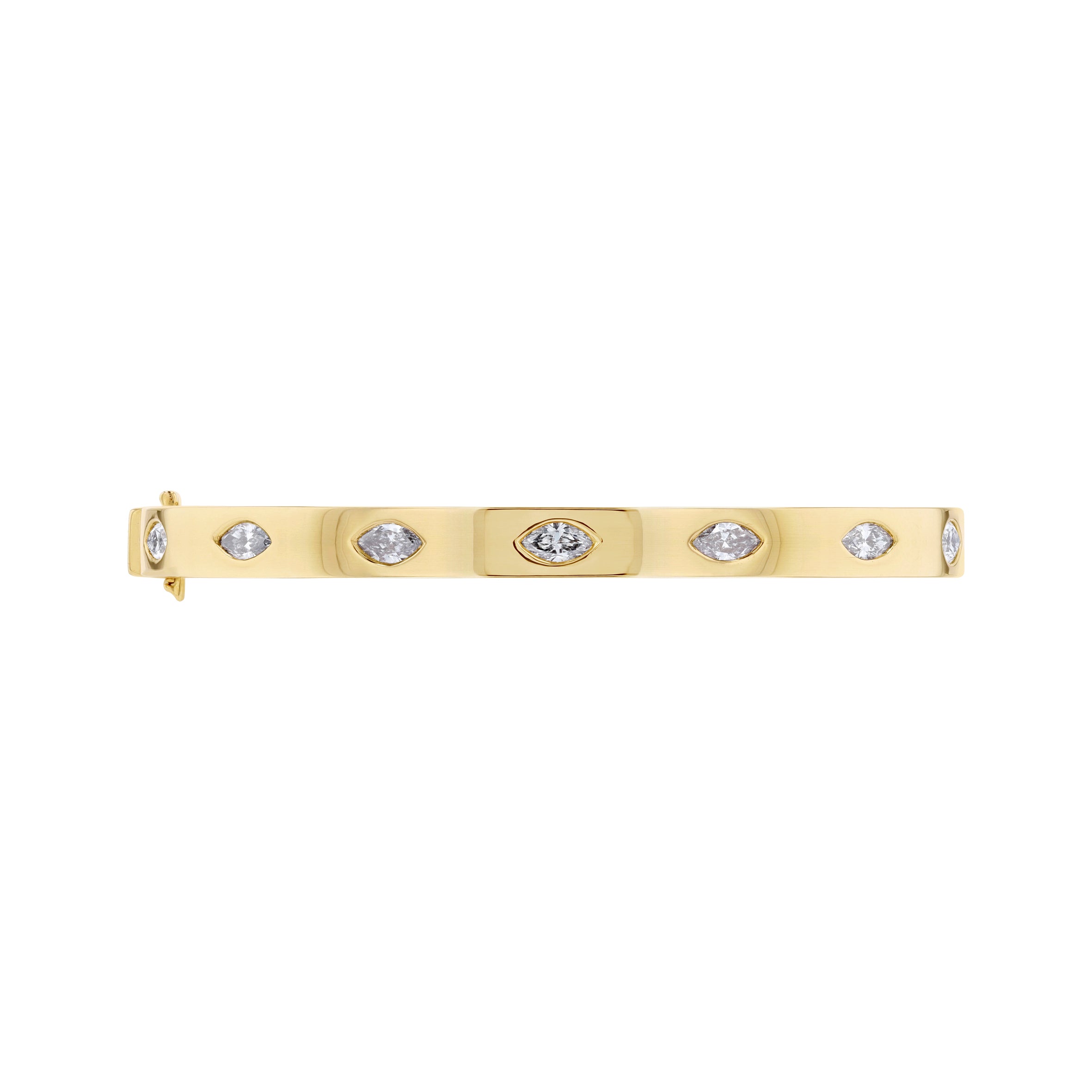 18k Gold And Marquise Diamond Bangle Bracelet