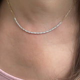 Moveable Diamond Bar Choker Necklace