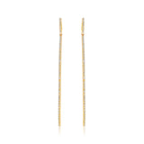 18K Gold Diamond Long Stick Earrings