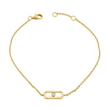 Rectangle With Center Diamond Bracelet