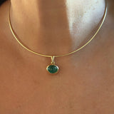 Columbian Emerald Cab Bezel Charm