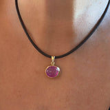 Burma Ruby Cab Bezel Charm