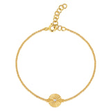 Fluted Gold And Diamond Disc Bracelet