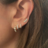 Diamond Four Bezel Huggie Earring