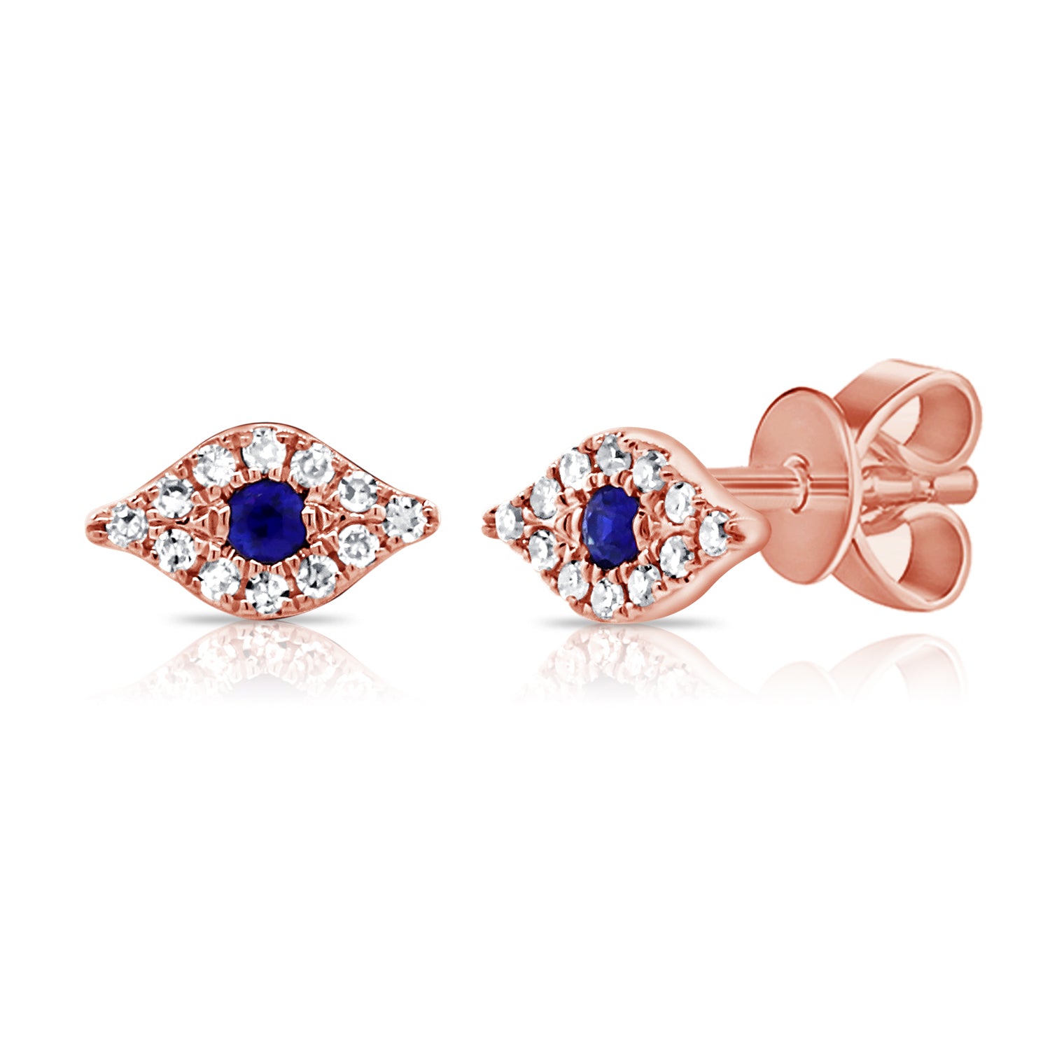 Rose Gold Evil Eye Stud Earrings