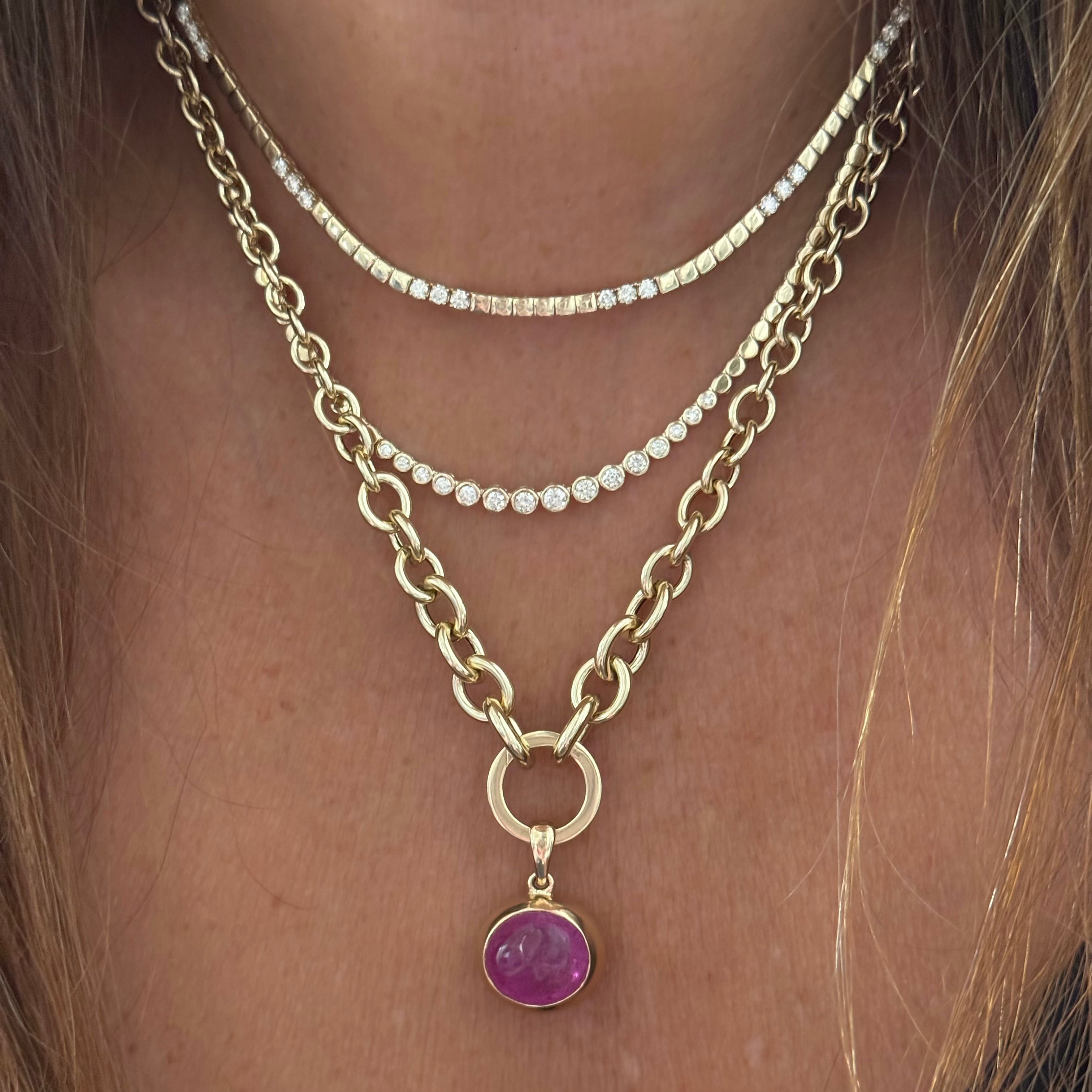 14k Yellow Gold Graduating Chain With Connecter Necklace