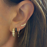 Black Diamond Two Row Huggie Earring