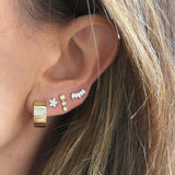 Diamond Wide Huggie Earrings