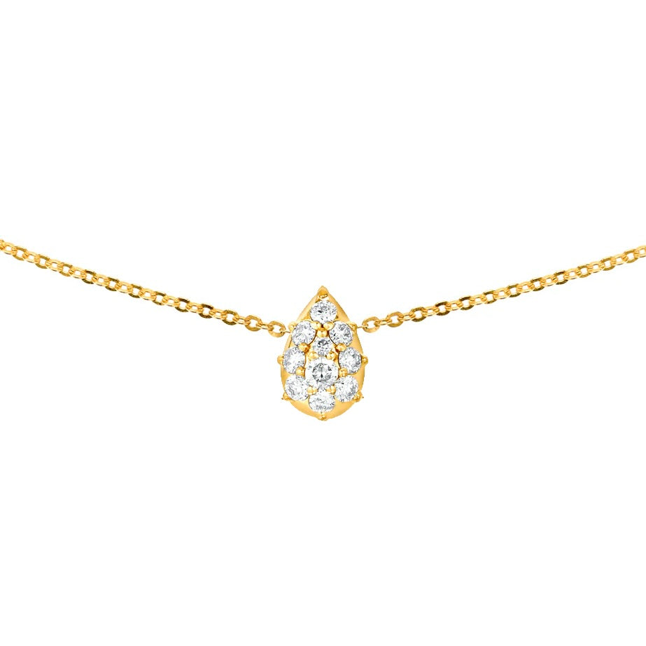 Diamond Pear Necklace