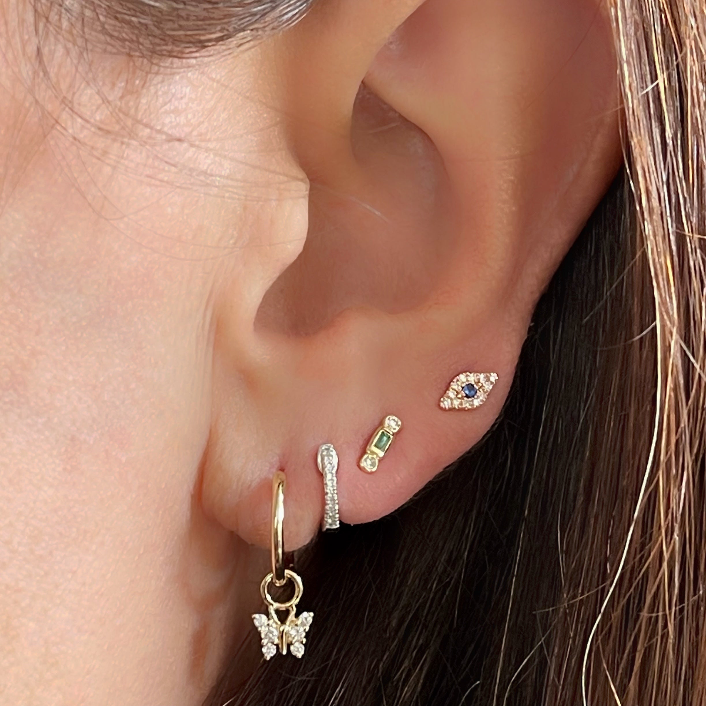 Rose Gold Evil Eye Stud Earrings