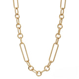 14k Oval And Long Link Necklace