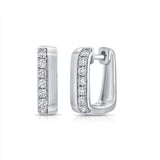 Diamond And Gold Square Huggies