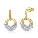 Pavé Diamond And Gold Circle Earrings