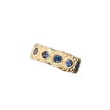 Thin Gold And Sapphire Spacer Bead