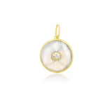 Mother of Pearl With Diamond Disc Charm