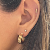 Ribbed Hoop Earring