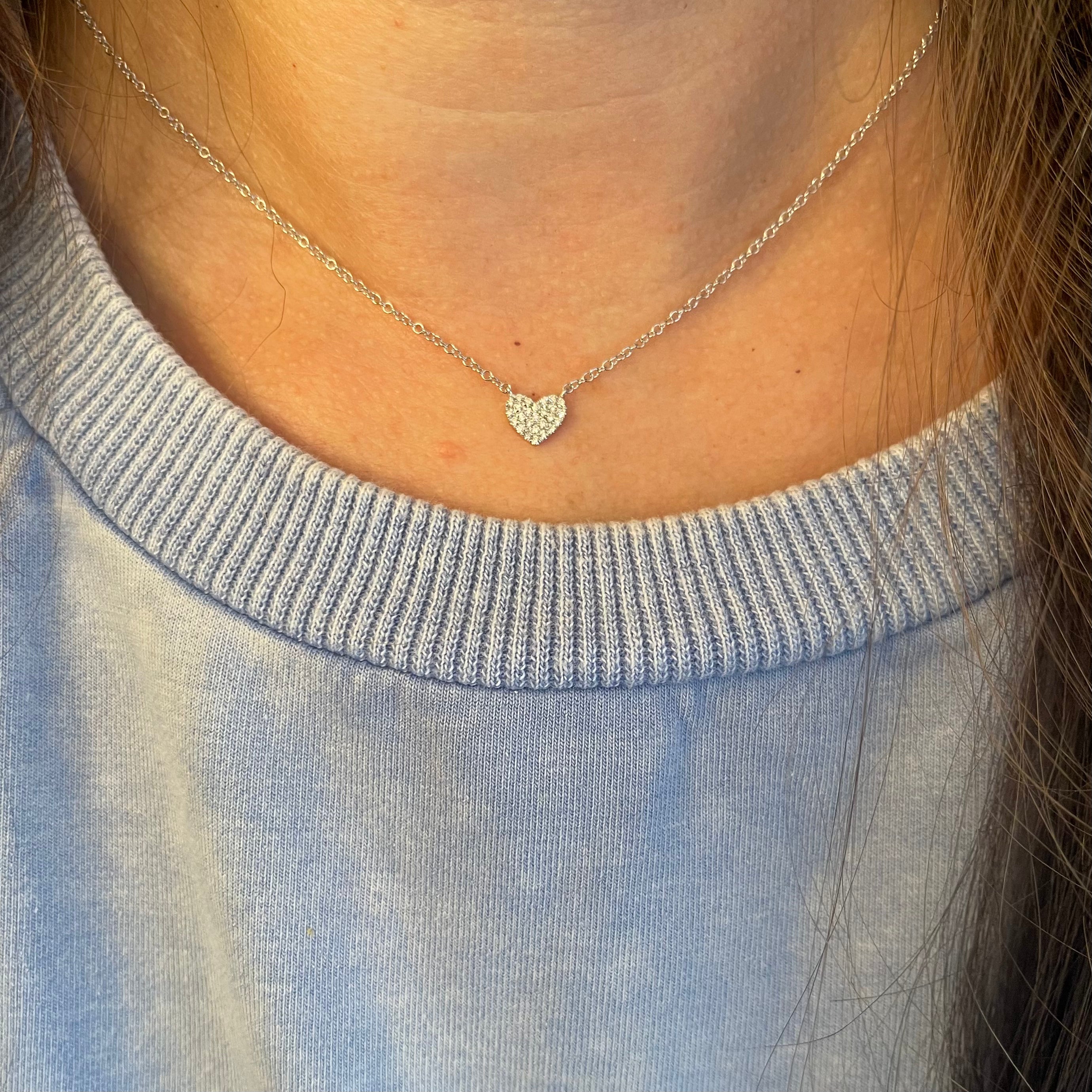 Mini Diamond Heart Choker Necklace