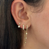 Diamond Four Bezel Huggie Earring