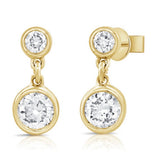 Diamond Bezel Drop Earrings