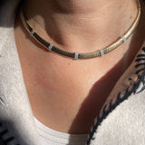 Flexible Diamond And Gold Omega Choker Necklace