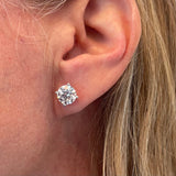 Lab Grown Diamond Stud Earrings - 4.00 Carat Total Weight