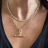 14k Yellow Gold Bezel Set Diamond Tennis Necklace