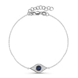 Diamond and Sapphire Evil Eye Bracelet