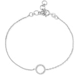 Diamond Open Circle Chain Bracelet