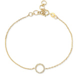 Diamond Open Circle Chain Bracelet