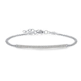 Diamond Two Row Bar Chain Bracelet