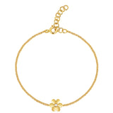 Gold With Diamond Daisy Bracelet