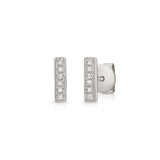 Diamond Bar Stud Earrings