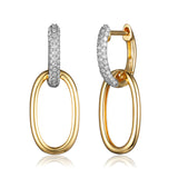 Diamond And Gold Chain Link Earrings