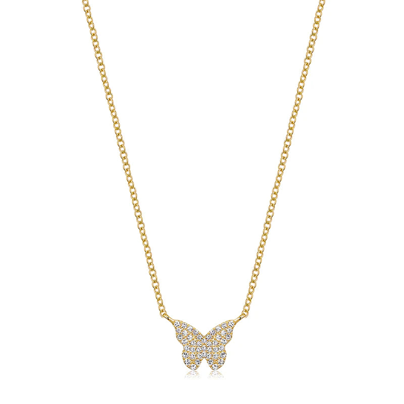 Simple Diamond Butterfly Necklace