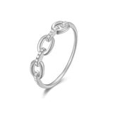 Movable Three Chain Diamond Link Ring