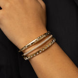 Scattered Diamond  Inlay Bangle Bracelet