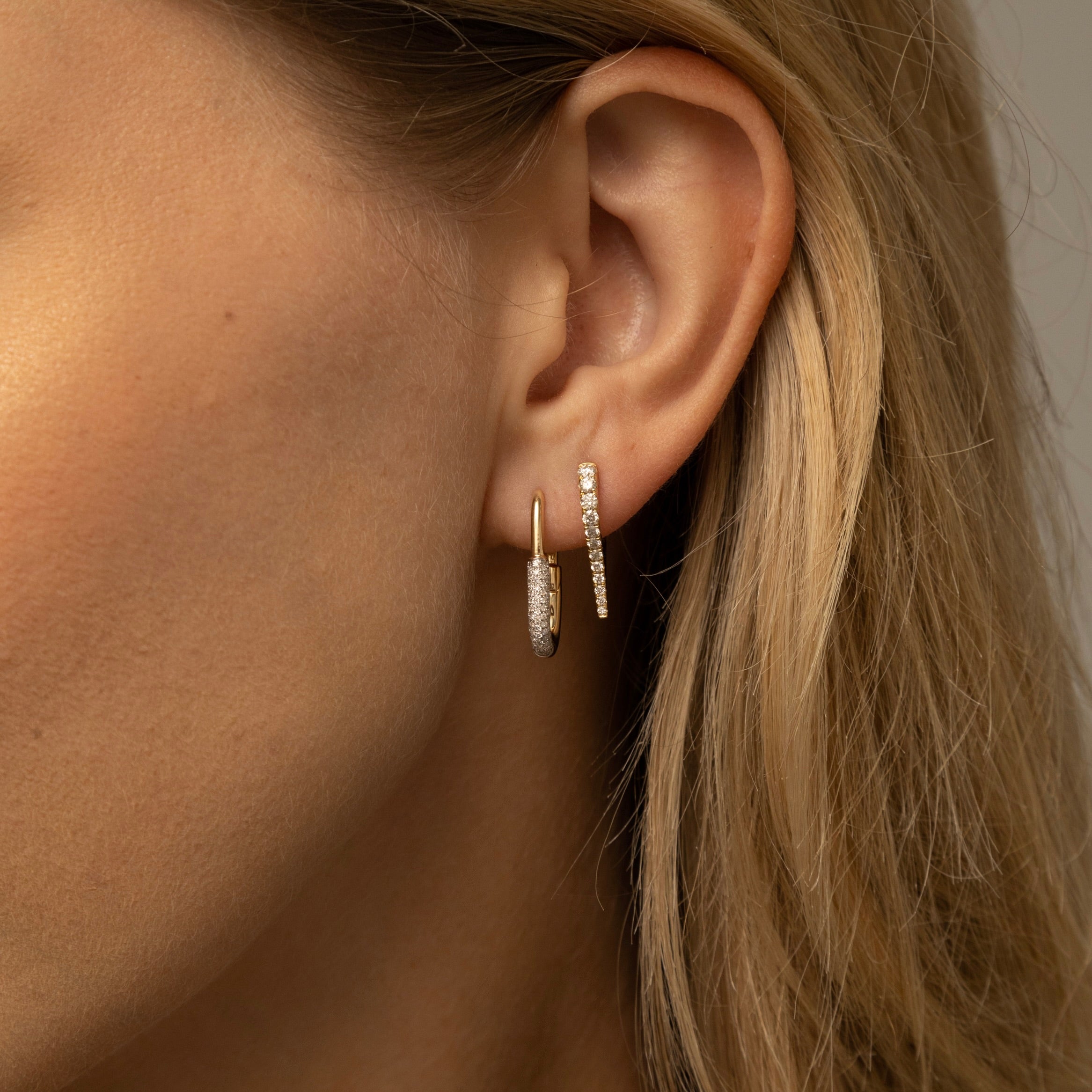 Graduated Diamond Dagger Earring