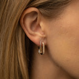 Diamond Moveable Spike Huggie Earring