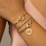 Diamond and Fluted Gold Infinity Charm