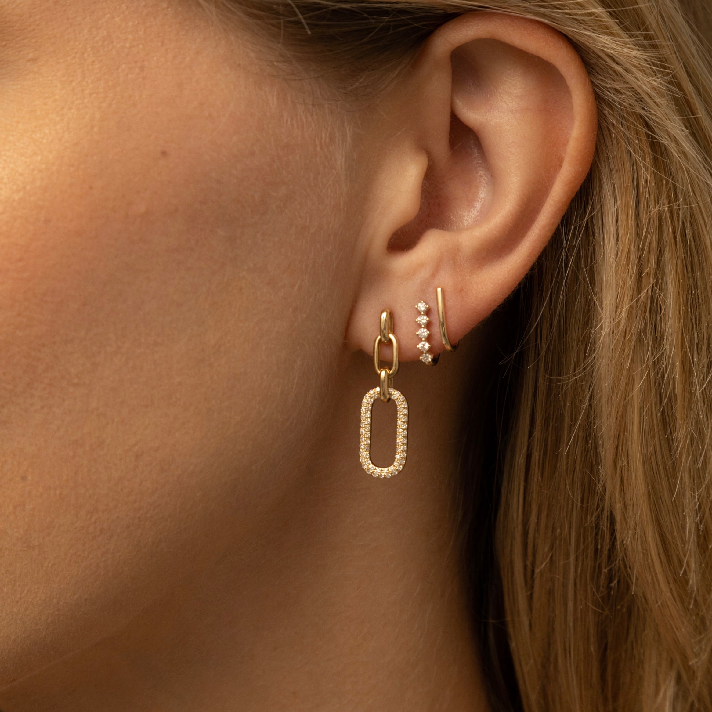 Pavé Diamond Link Earrings