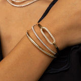 Diamond  Rectangular Movable Bangle Bracelet