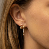 Gold And Diamond Paper Clip Earrings