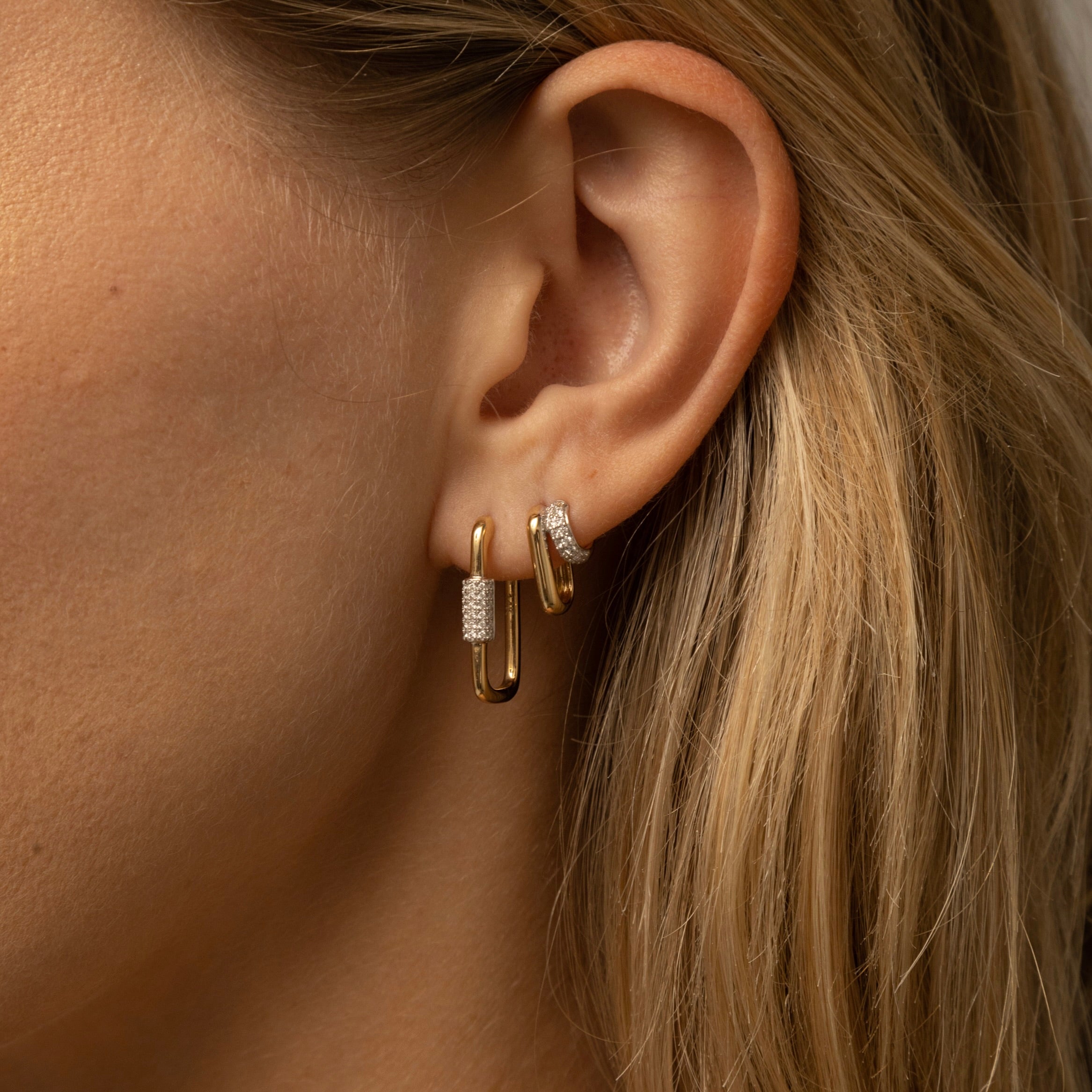 Diamond J And C Huggie Earring