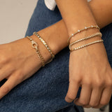 14k Yellow Gold Cuban Link Diamond Clasp Bracelet