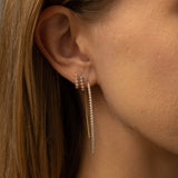 Diamond Cage Lobe Huggie Earrings