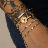 Diamond Coin On Cuban Link Bracelet