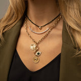 Marquise Link Chain With Connector Necklace